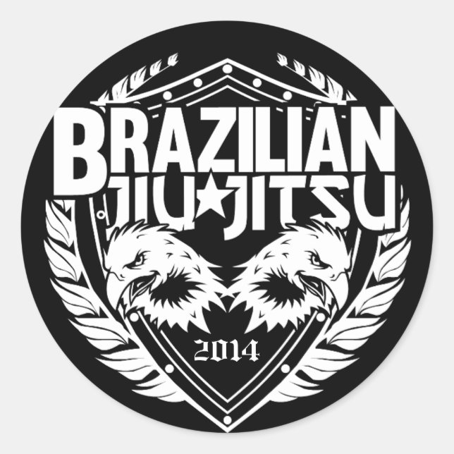 Pegatina Redonda Personalizable Jiu-Jitsu (Anverso)