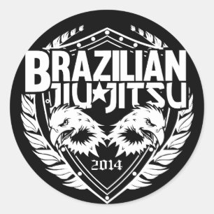 Pegatina Redonda Personalizable Jiu-Jitsu