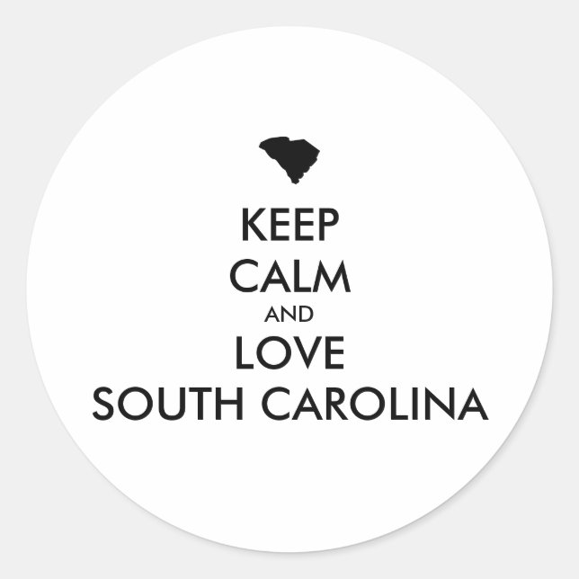 PEGATINA REDONDA PERSONALIZABLE MANTENGA LA CALMA Y AME A CAROLINA  (Anverso)