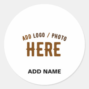 PEGATINA REDONDA PERSONALIZABLE MODERNO ESTILO BLANCO VERIFICADO MA