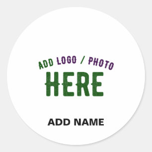 PEGATINA REDONDA PERSONALIZABLE MODERNO ESTILO BLANCO VERIFICADO MA