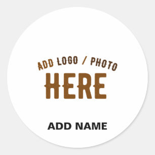 PEGATINA REDONDA PERSONALIZABLE MODERNO ESTILO BLANCO VERIFICADO MA