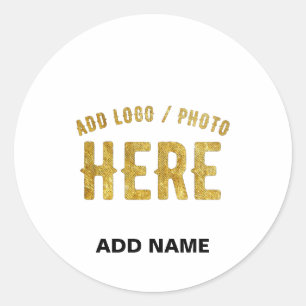 PEGATINA REDONDA PERSONALIZABLE MODERNO ESTILO BLANCO VERIFICADO MA