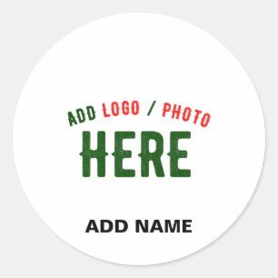 PEGATINA REDONDA PERSONALIZABLE MODERNO ESTILO BLANCO VERIFICADO MA