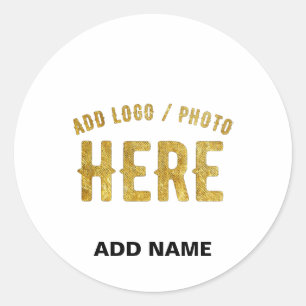 PEGATINA REDONDA PERSONALIZABLE MODERNO ESTILO BLANCO VERIFICADO MA