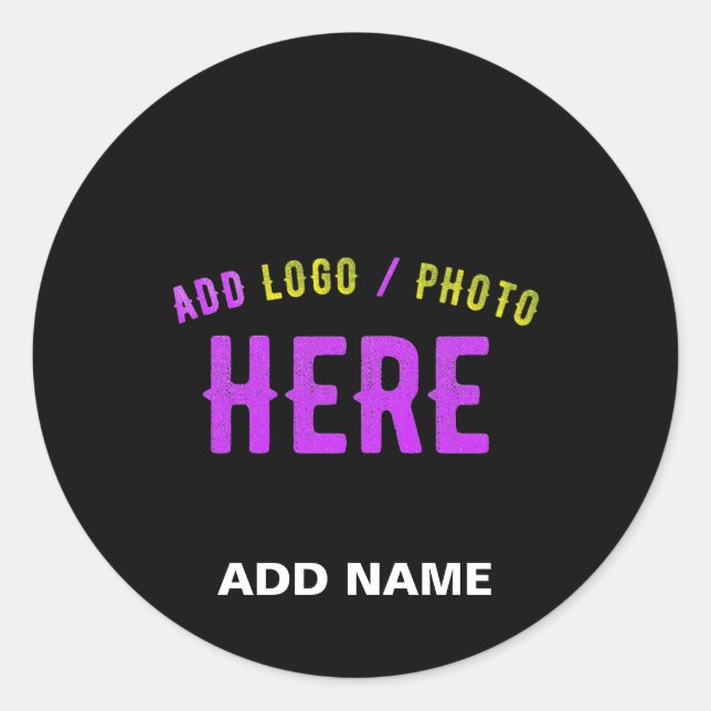 PEGATINA REDONDA PERSONALIZABLE MODERNO ESTILO NEGRO VERIFICADO MAR (Anverso)