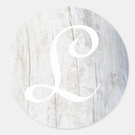 Pegatina Redonda Personalizable Monograma Driftwood