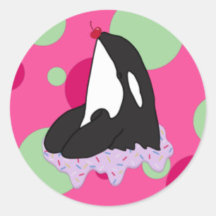 Pegatina Redonda Personalizable Orca Killer Whale