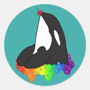 Pegatina Redonda Personalizable Orca Killer Whale