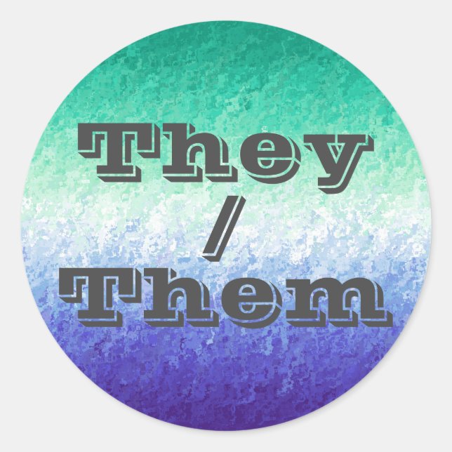 Pegatina Redonda Personalizable Pronoun MLM Hombres Amantes Bandera (Anverso)