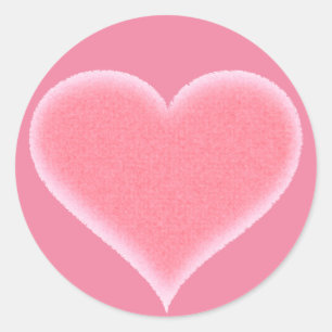 Pegatina Redonda Personalizable rosa del corazón difuso