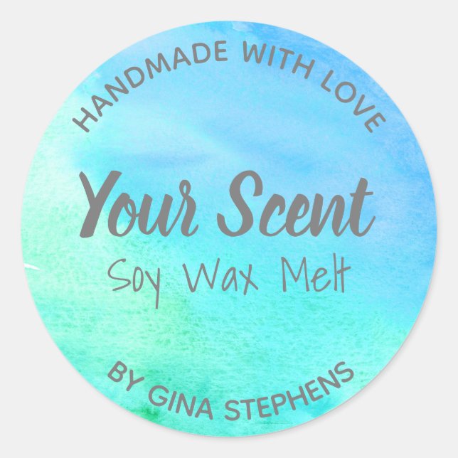 Pegatina Redonda Personalizable Soy Wax Melt (Anverso)
