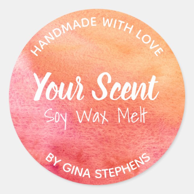 Pegatina Redonda Personalizable Soy Wax Melt (Anverso)