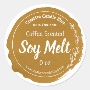 Pegatina Redonda Personalizable Soy Wax Melt Label Empresarial a ma