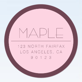 Pegatina Redonda Personalizable Texto moderno con borde