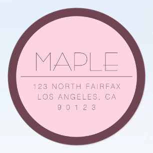 Pegatina Redonda Personalizable Texto moderno con borde