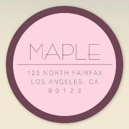 Pegatina Redonda Personalizable Texto moderno con borde