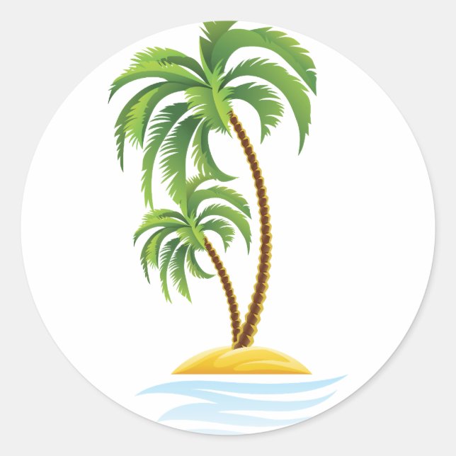 Pegatina Redonda Personalizable Tropical (Anverso)