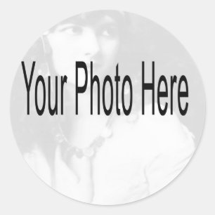 Pegatina Redonda Personalizable - Tu foto y texto
