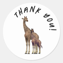 Pegatina Redonda Personalizable Zebra Gracias