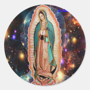 PEGATINA REDONDA PERSONALIZABLES UNIVERSOS DE VIRGEN DE GUADALUPE
