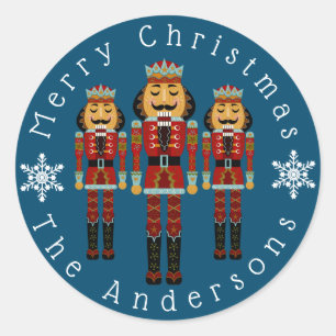 Pegatina Redonda Personalización de los Navidades Nutcrackers