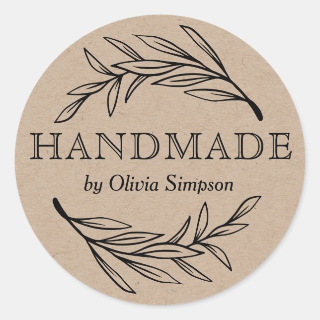 Pegatina Redonda Personalización de pequeñas empresas de fabricació (Anverso)