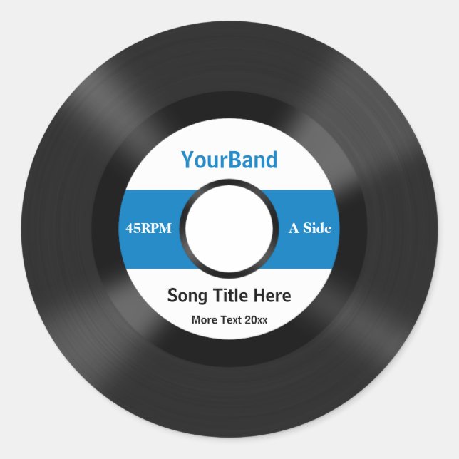 Pegatina Redonda Personalización de registros de personalizados (Anverso)