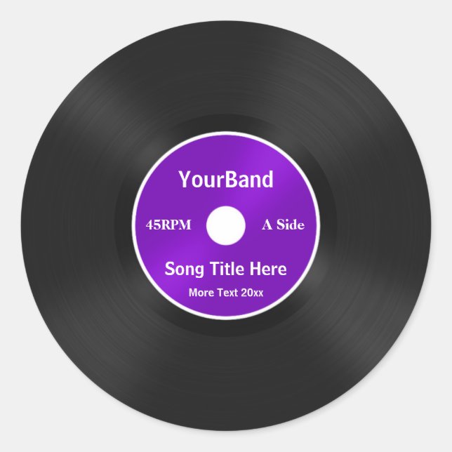 Pegatina Redonda Personalización de registros de personalizados (Anverso)