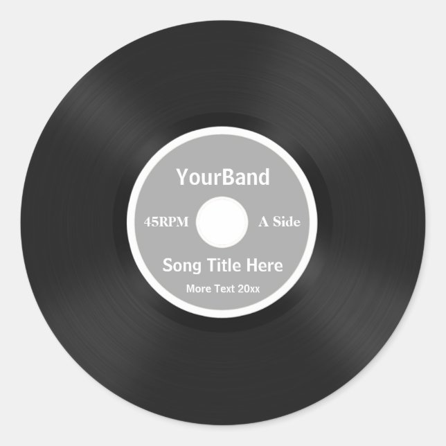 Pegatina Redonda Personalización de registros de personalizados (Anverso)