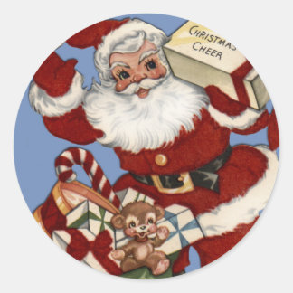 Pegatina Redonda Personalización de una tarjeta de Navidades