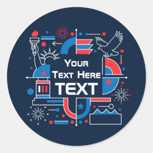 Pegatina Redonda Personalizado 250 aniversario de Estados Unidos