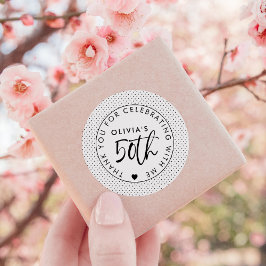 Pegatina Redonda Personalizado 50 Gracias por celebrar conmigo