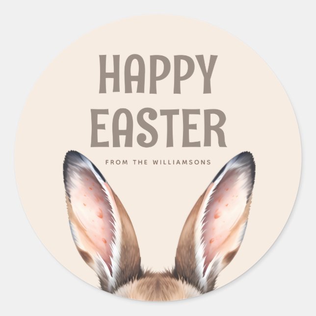 Pegatina Redonda Personalizado acuarela moderna Cute Semana Santa C (Anverso)