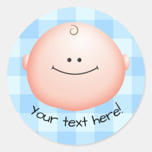Pegatina Redonda Personalizado Adorable Baby Face Icon
