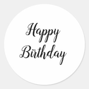 Pegatina Redonda personalizado agrega tu texto feliz cumpleaños