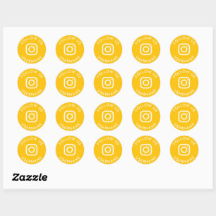 Pegatina Redonda personalizado amarillo lindo instagram medios soci