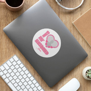 Pegatina Redonda Personalizado Amo a Mi Esposa – Agregar Nombre y F
