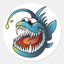 Pegatina Redonda Personalizado Angler Fish