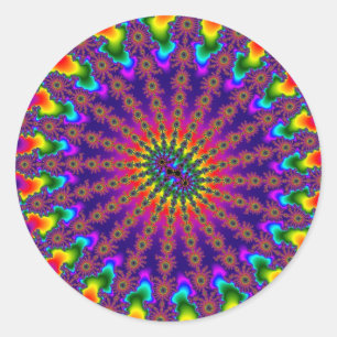 Pegatina Redonda Personalizado arcoiris fractal explota grandes Peg