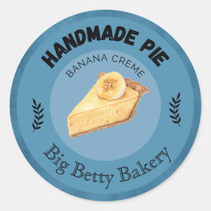 Pegatina Redonda Personalizado Banana Cream Pie Labs   Pastel perso