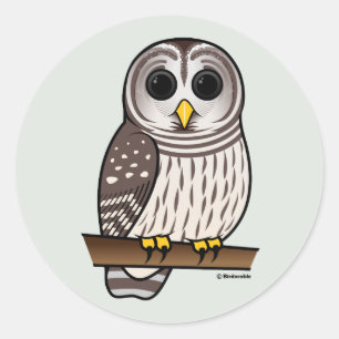 Pegatina Redonda Personalizado Barred Owl