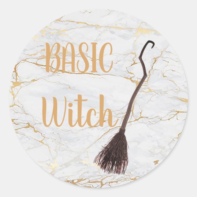 Pegatina Redonda Personalizado BASIC Broom Funny Guay Aesthetic Cut (Anverso)