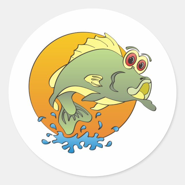 Pegatina Redonda Personalizado Bass (Anverso)