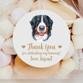 Pegatina Redonda Personalizado Bernese Mountain Dog Wedding Favor d