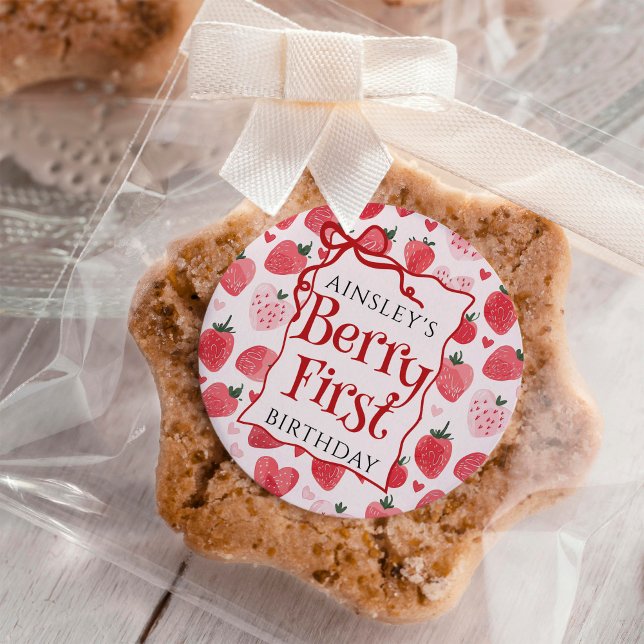 Pegatina Redonda Personalizado Berry First Coquette Pink Bow 1º cum (Subido por el creador)