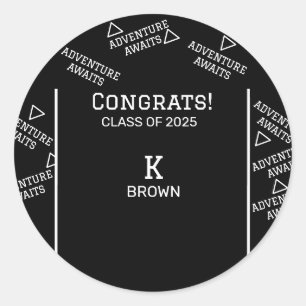 Pegatina Redonda Personalizado blanco y negro