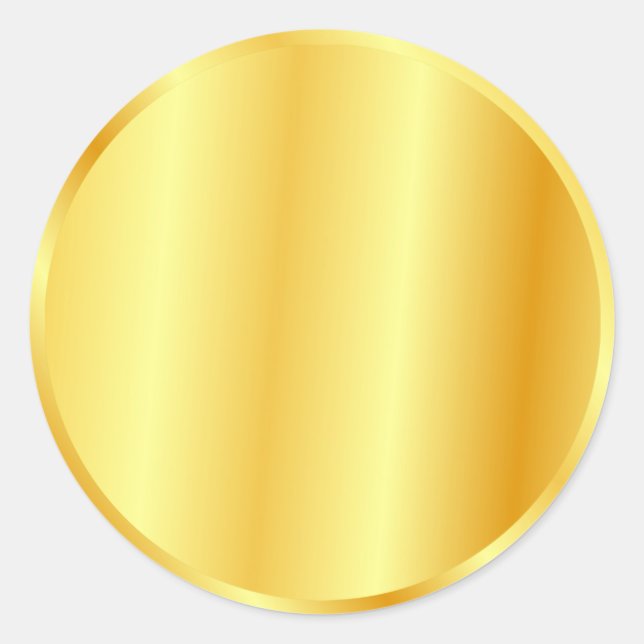 Pegatina Redonda Personalizado Blank Template Faux Gold Metallic Lo (Anverso)