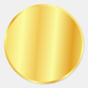 Pegatina Redonda Personalizado Blank Template Faux Gold Metallic Lo