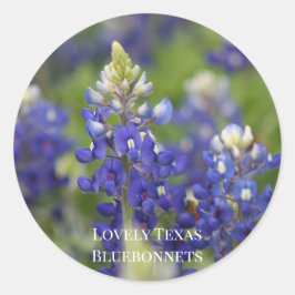Pegatina Redonda Personalizado Blue Spring Bluebonnet Texas State F